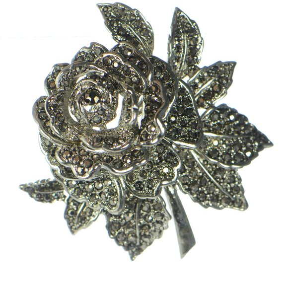Vintage Kenneth Jay Lane KJL Crystal Flower Pin Brooch - Picture 1 of 8